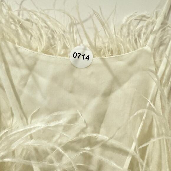 Cult Gaia Joey Reather Crepe-de-Chine Top in Off White Size L NEW - Picture 11 of 11